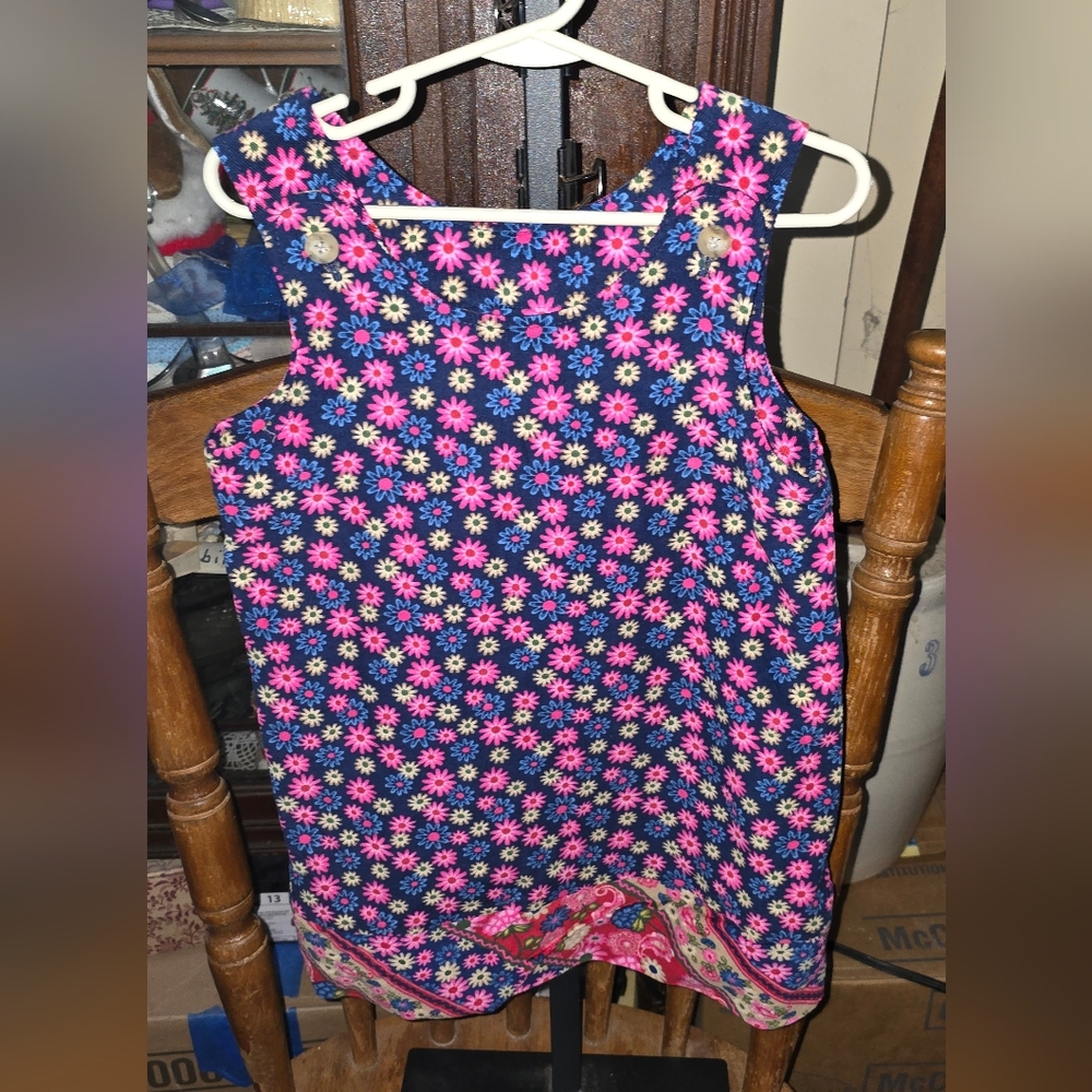 5 For 25$ Floral Kids Overall Dress - Pink and Blue